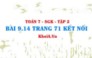 Bài 9.14 trang 71 Toán 7 Kết nối tri thức Tập 2